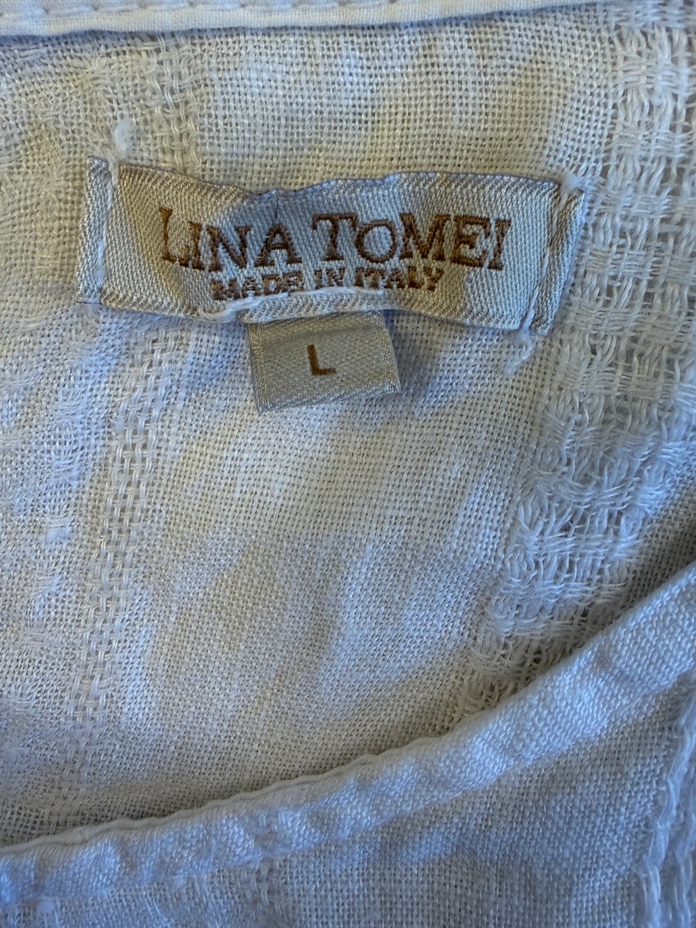 Lina Tomei White Linen Top - Picture 4 of 6